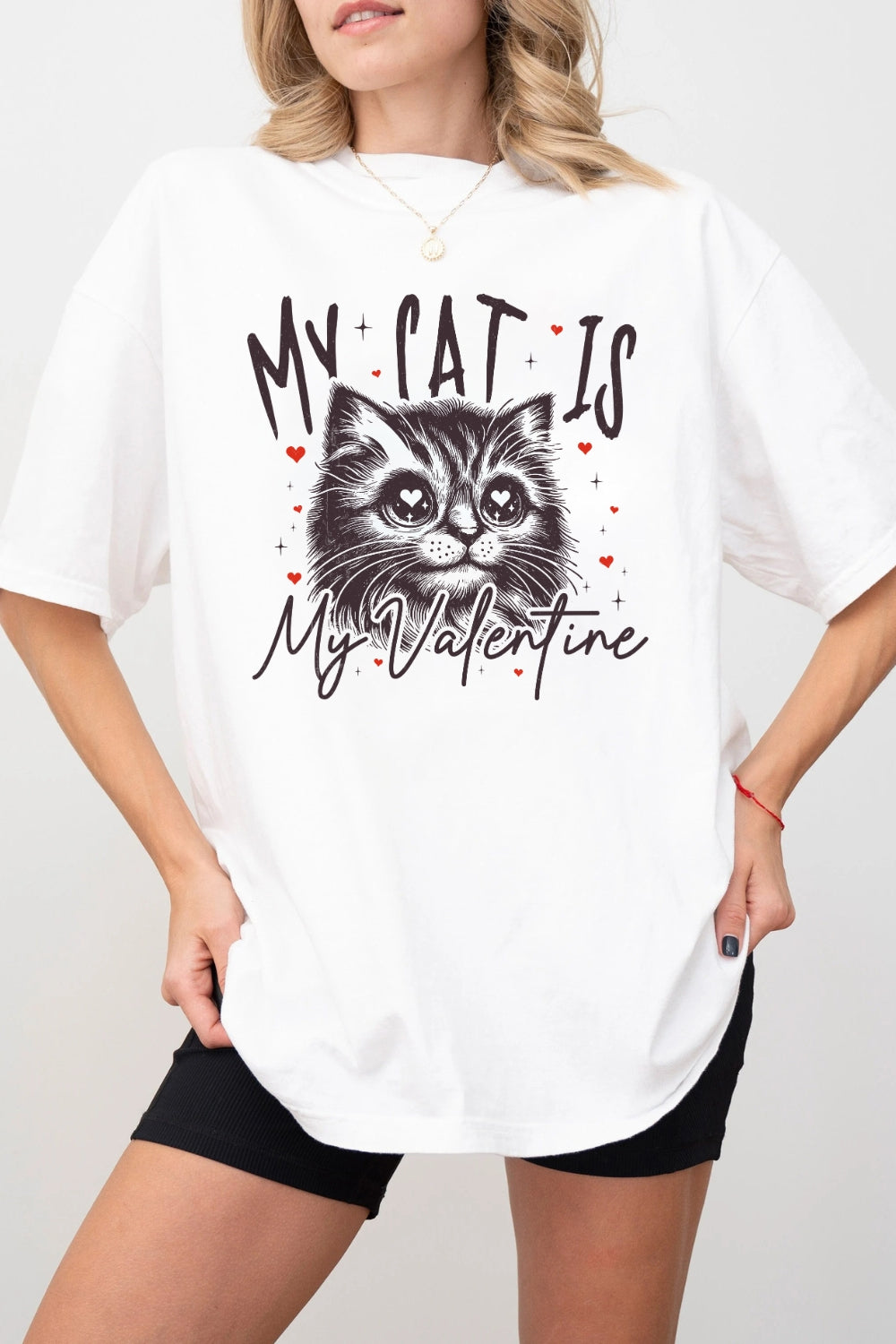 My Cat Is My Valentine Tee For Women