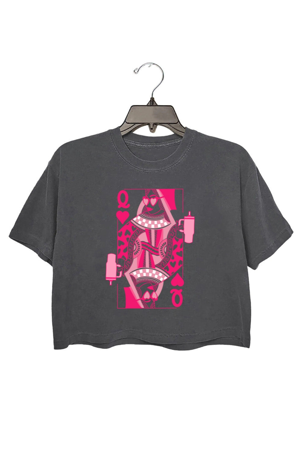 Retro Queen of Hearts Crop Top For Women