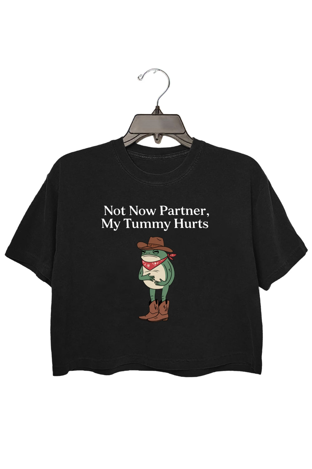 Not Now Partner My Tummy Hurts Crop Top For Women