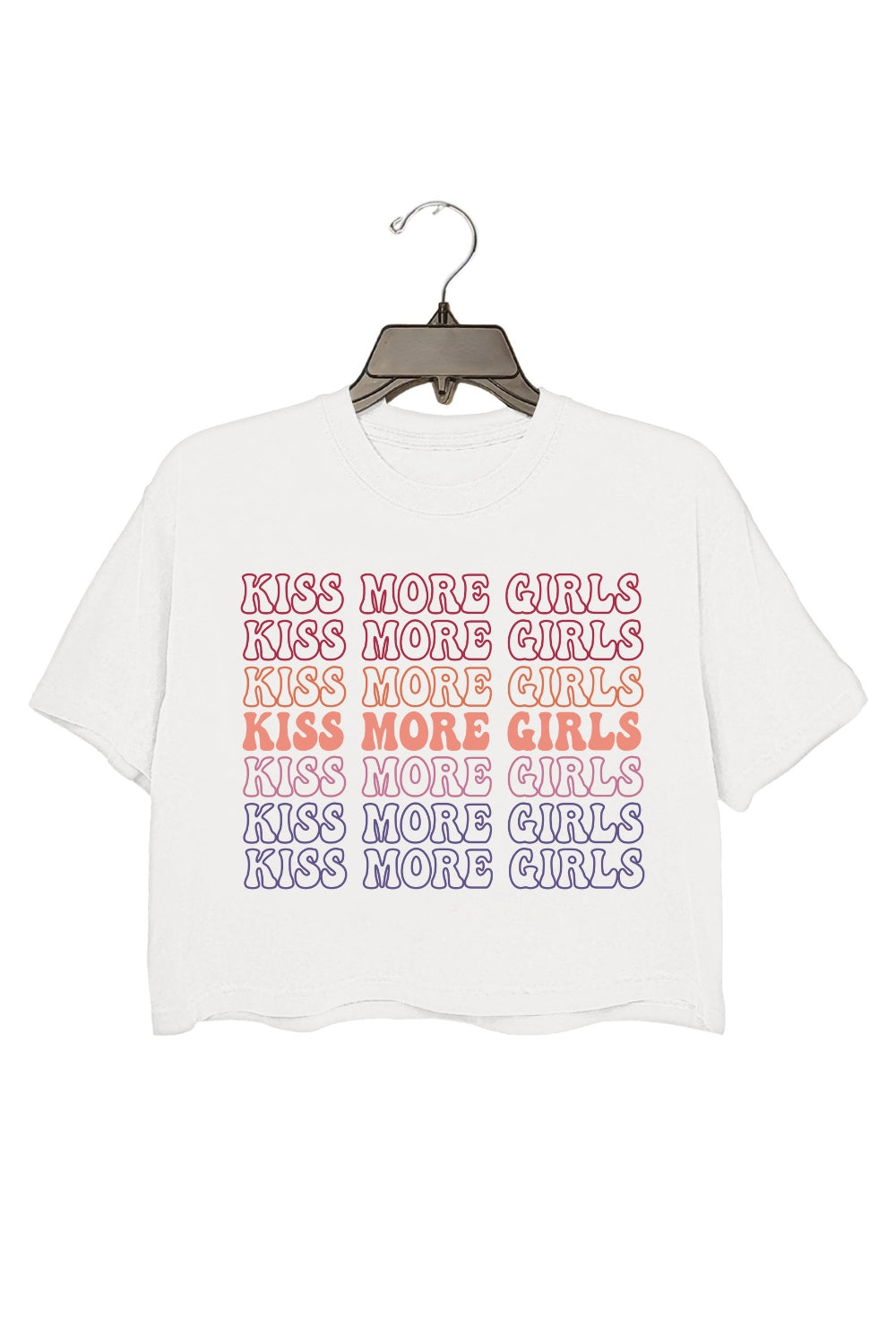 Kiss More Girls Saying Crop Top For Women