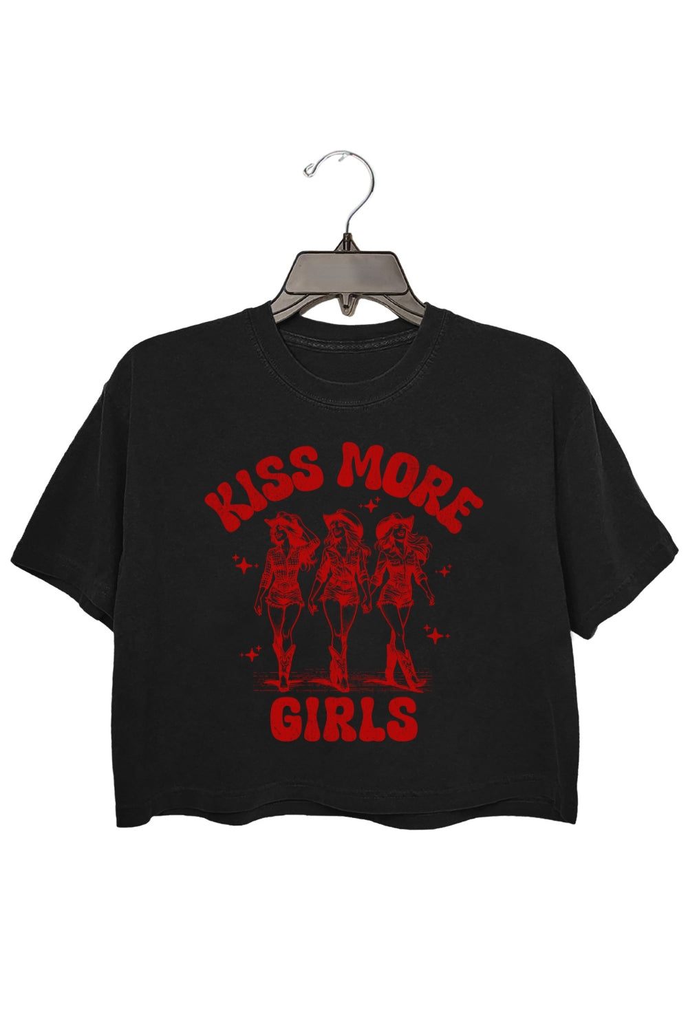 Kiss More Girls Cowgirls Crop Top For Women