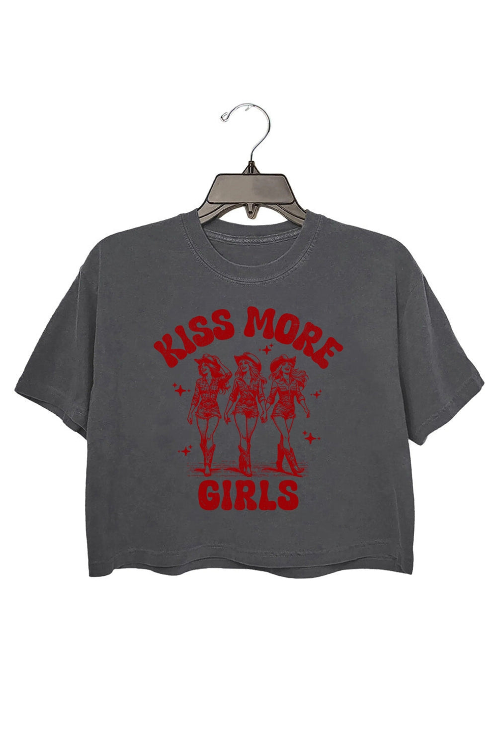 Kiss More Girls Cowgirls Crop Top For Women