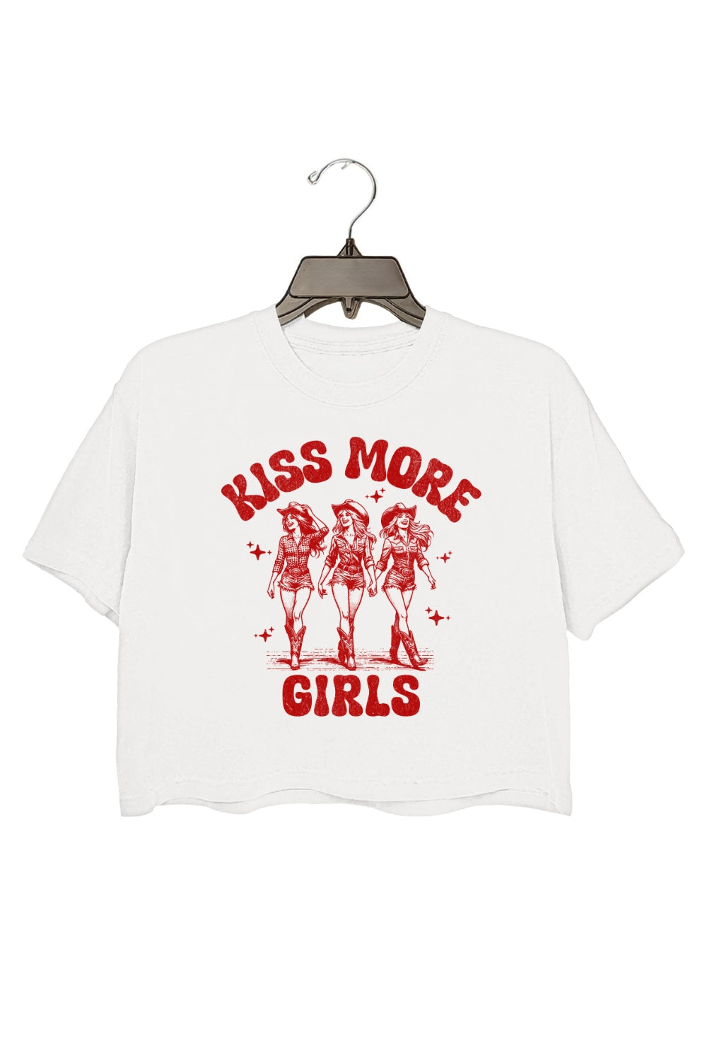 Kiss More Girls Cowgirls Crop Top For Women