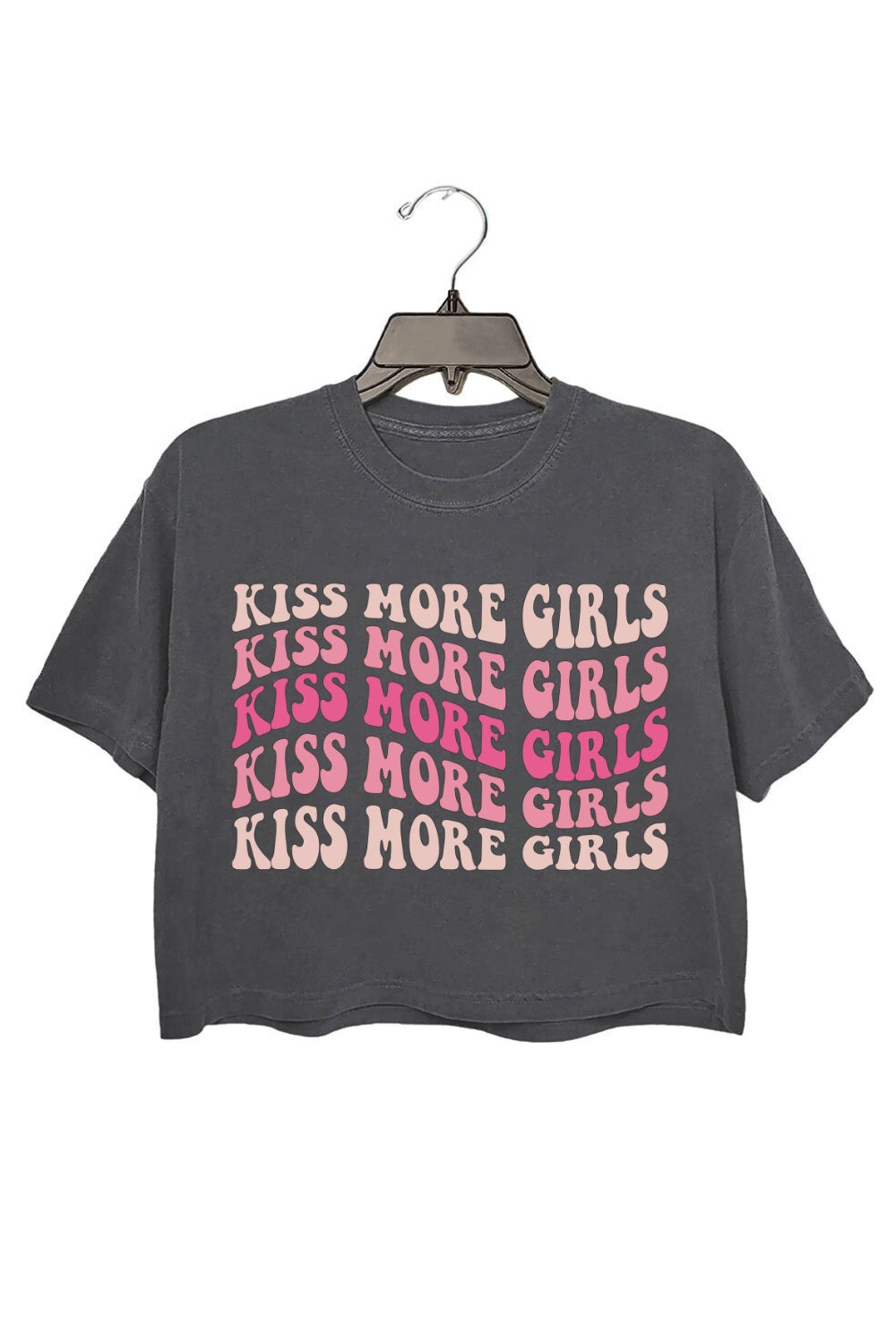 Kiss More Girls Funny Crop Top For Women