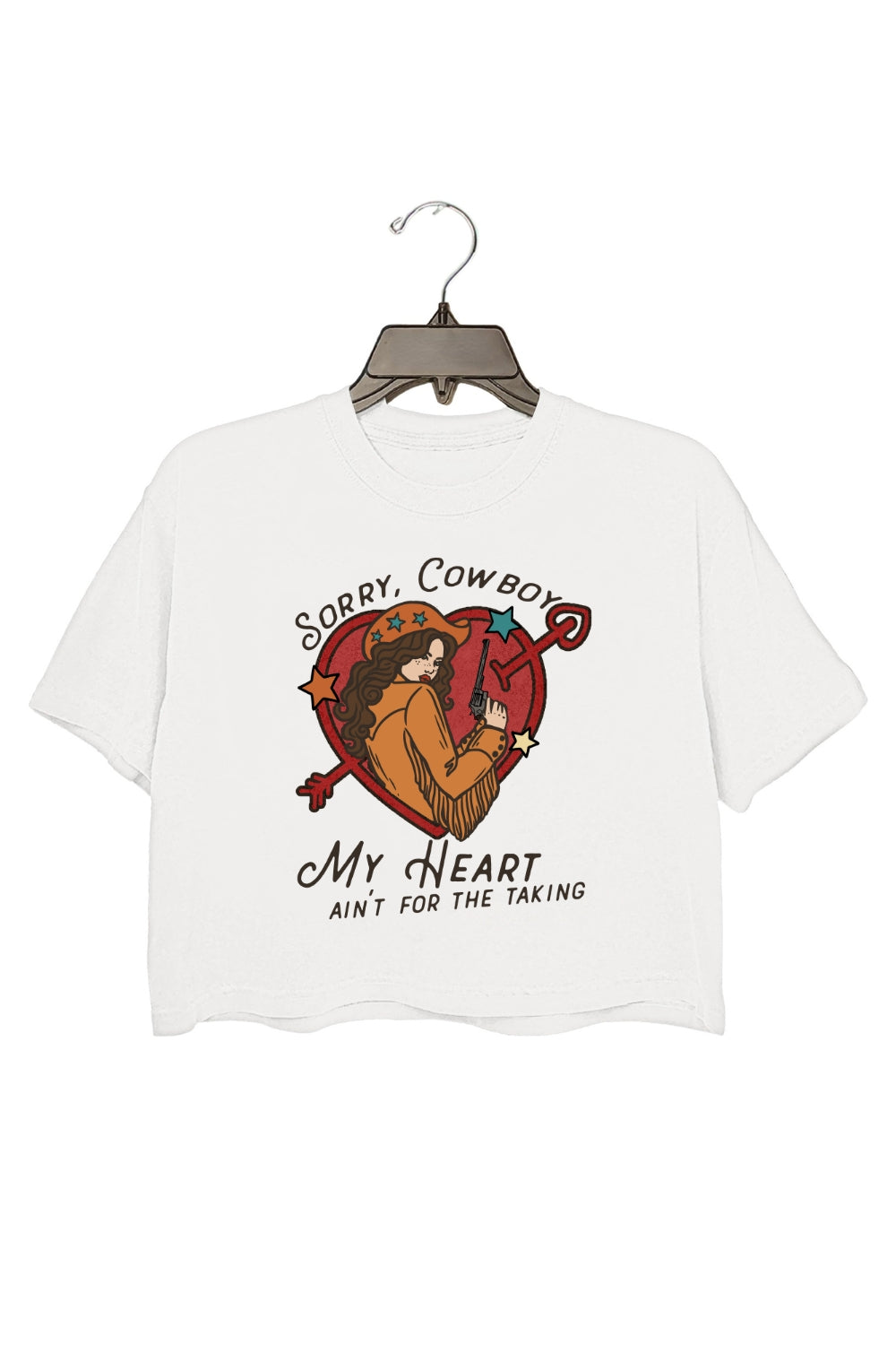 Sorry Cowboy Heart Cowgirl Western Crop Top For Women