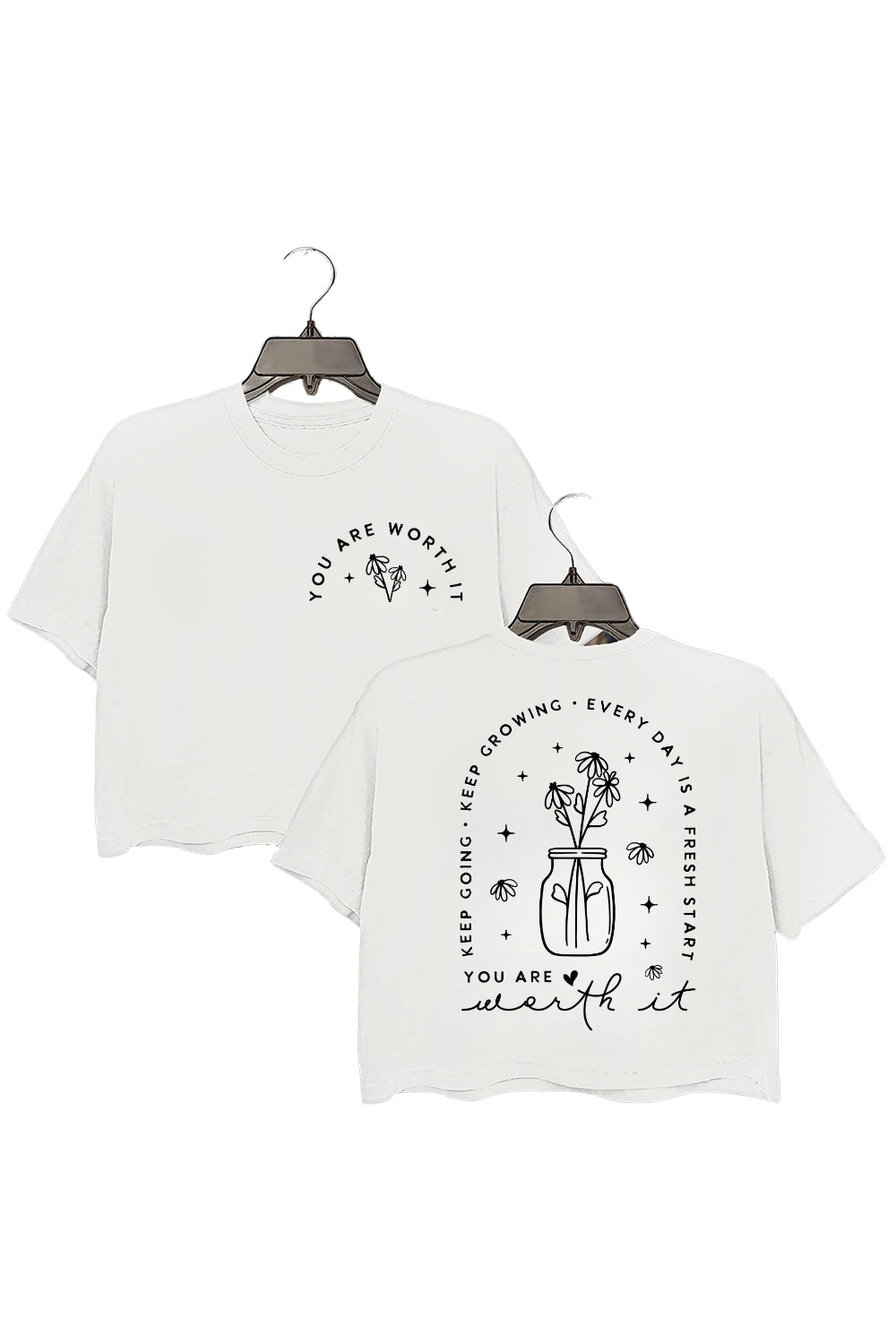 Keep Going Self Love Wildflower Crop Top For Women