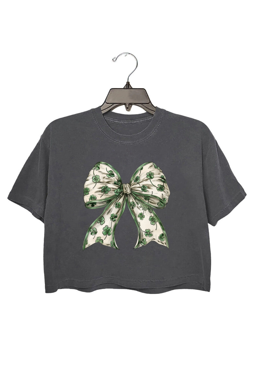 Coquette St Patrick's Day Lucky Bow Crop Top For Women