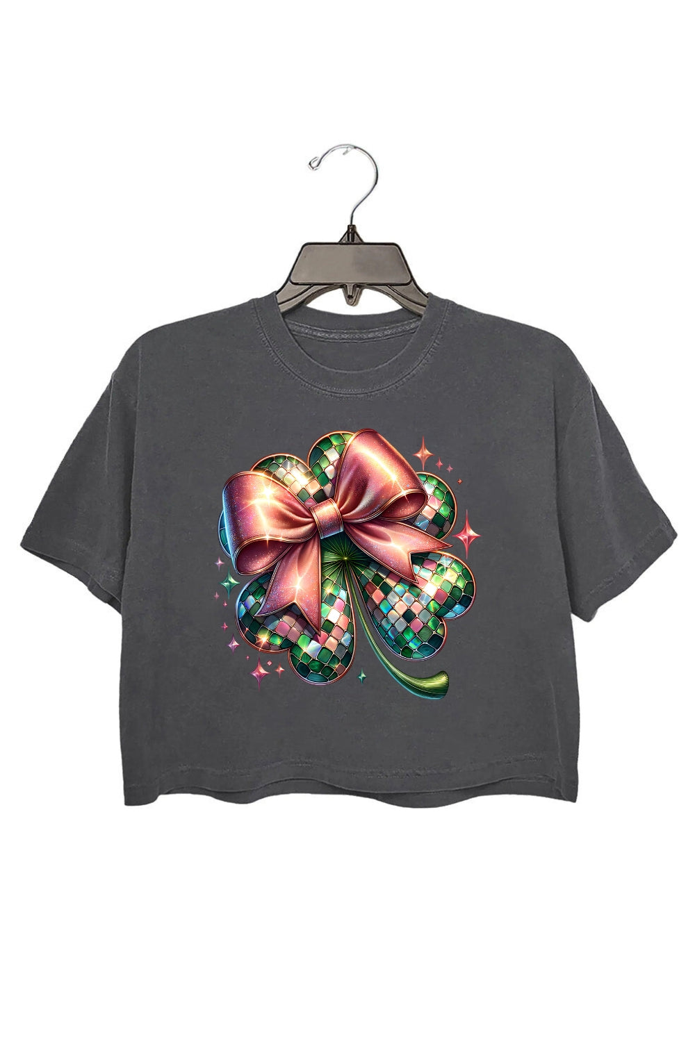 Disco Shamrock St Patrick's Day Crop Top For Women