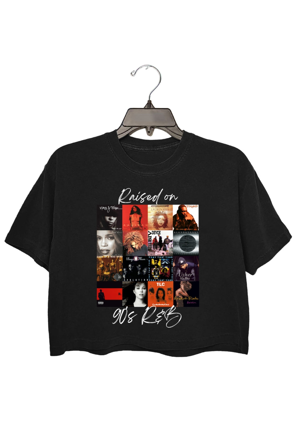 Raised On 90's R&B Album Cover Crop Top For Women