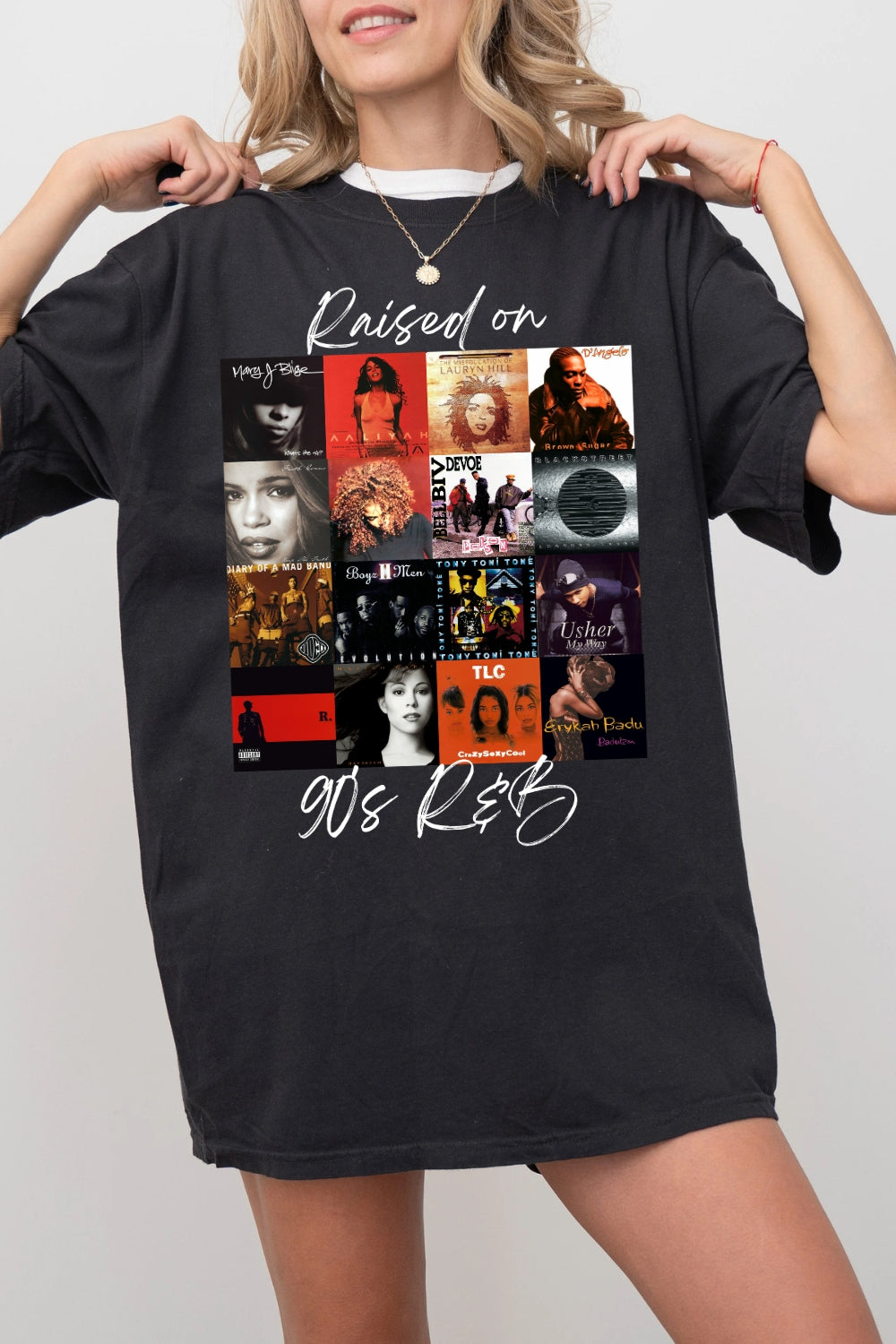 Raised On 90's R&B Album Cover Tee For Women