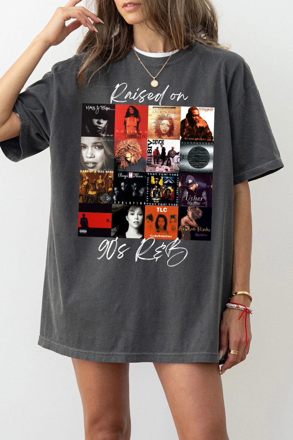 Raised On 90's R&B Album Cover Tee For Women