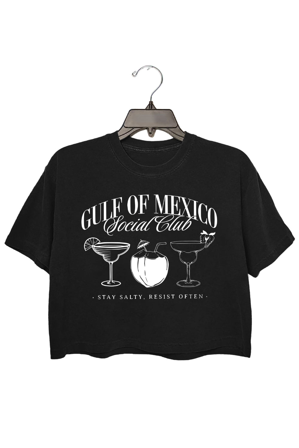 Retro Gulf Of Mexico Social Club Crop Top For Women