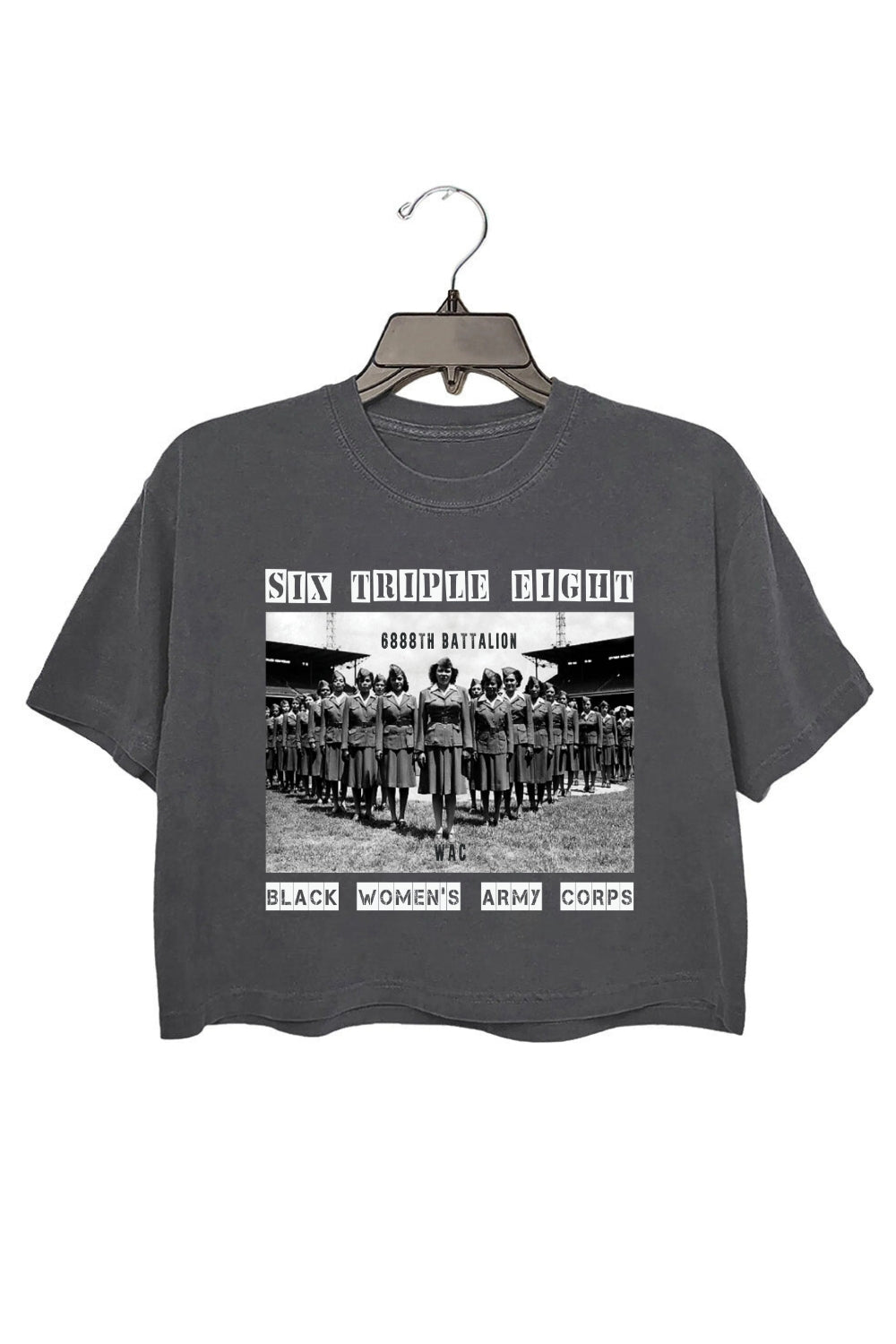 6888th Six Triple Eight Black Women's Army Crop Top For Women