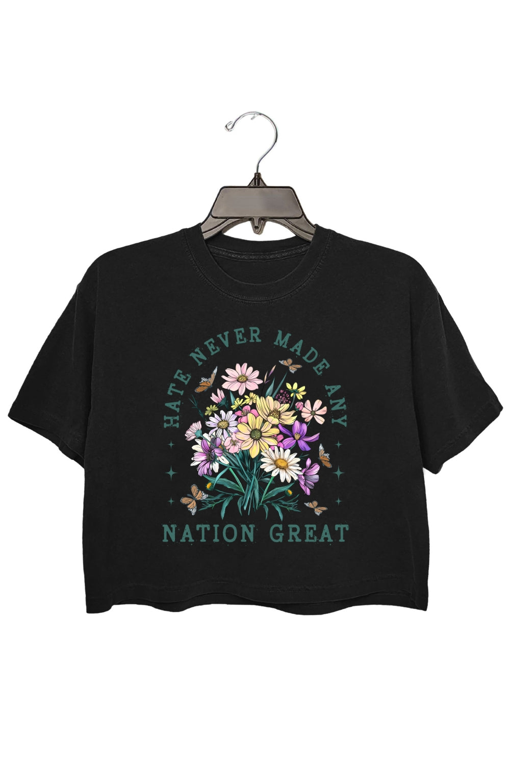 Hate Never Made Any Nation Great Flora Crop Top For Women