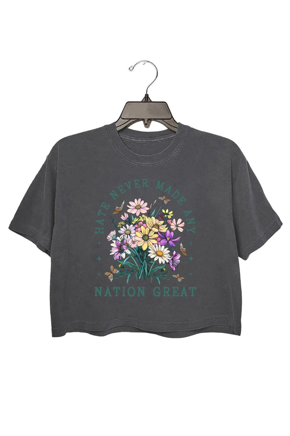 Hate Never Made Any Nation Great Flora Crop Top For Women