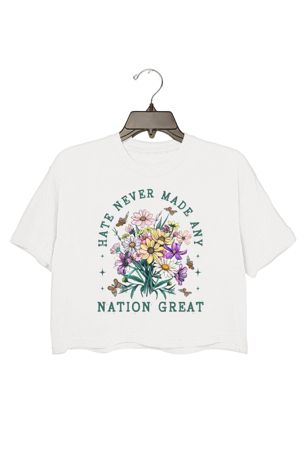 Hate Never Made Any Nation Great Flora Crop Top For Women