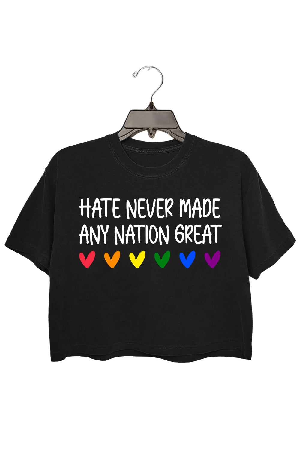 Hate Never Made Any Nation Great Quote Crop Top For Women