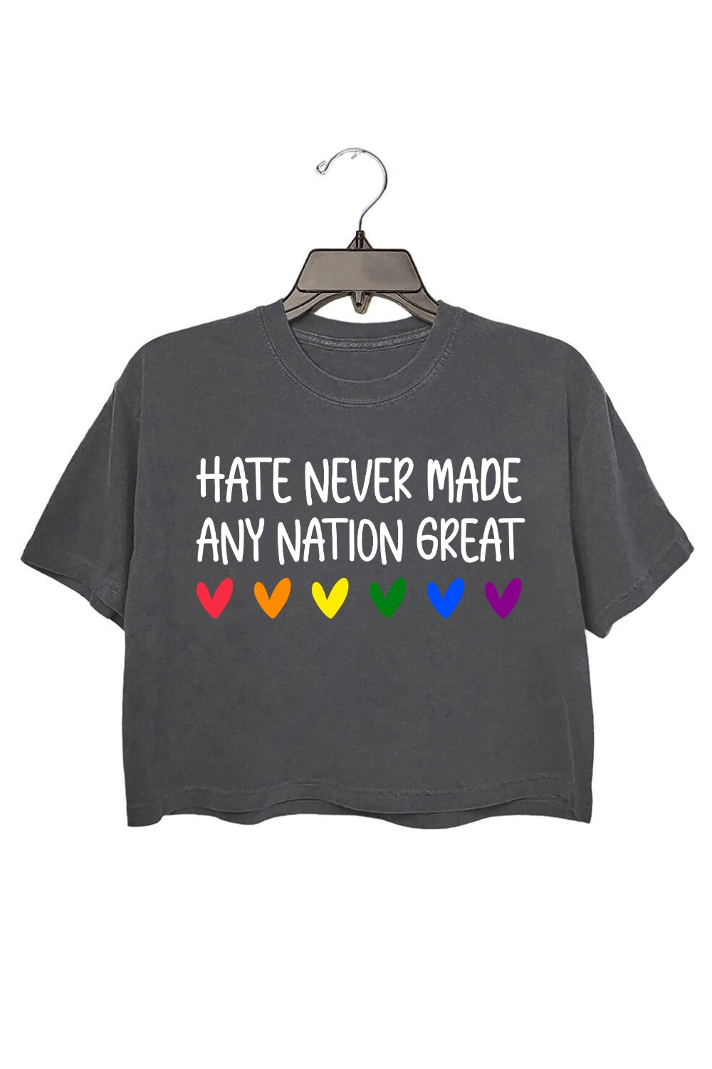 Hate Never Made Any Nation Great Quote Crop Top For Women