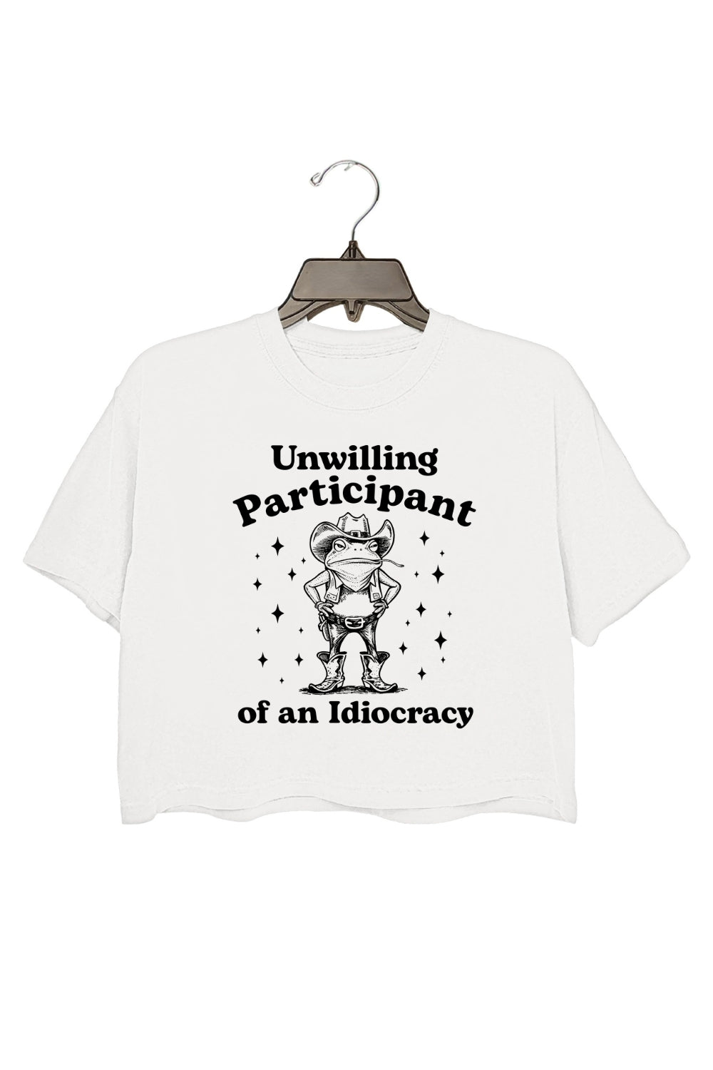 Unwilling Participant Of An Idiocracy Frog Crop Top For Women