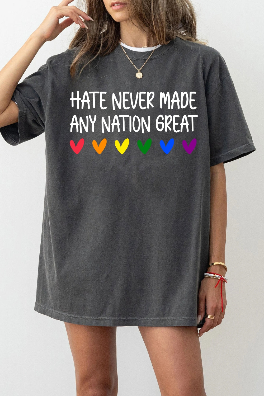 Hate Never Made Any Nation Great Quote Tee For Women
