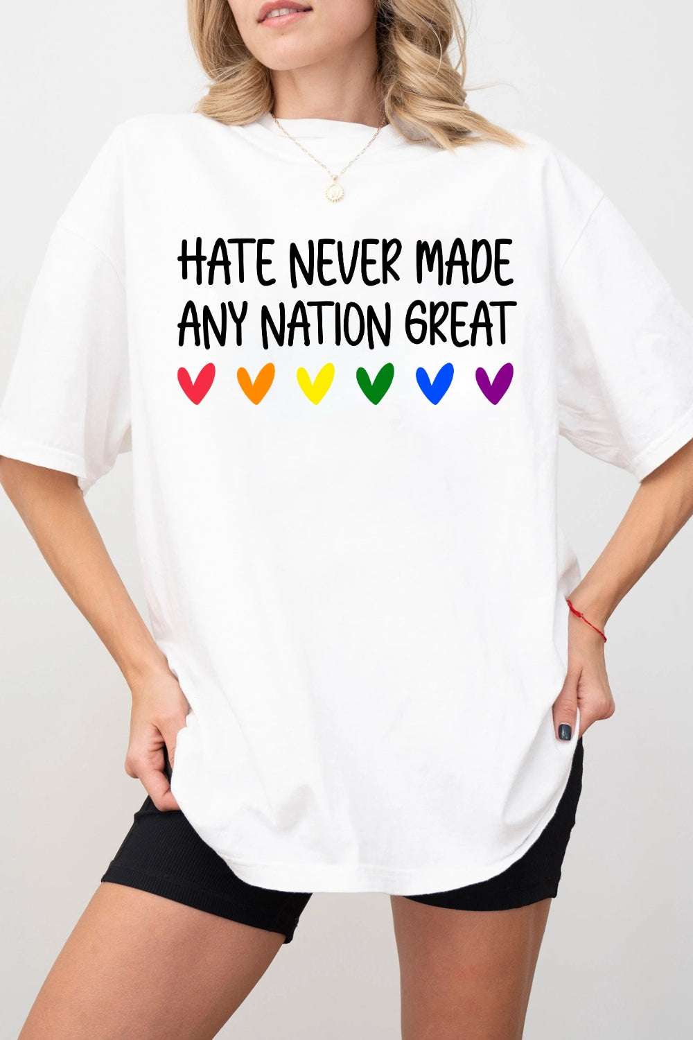 Hate Never Made Any Nation Great Quote Tee For Women