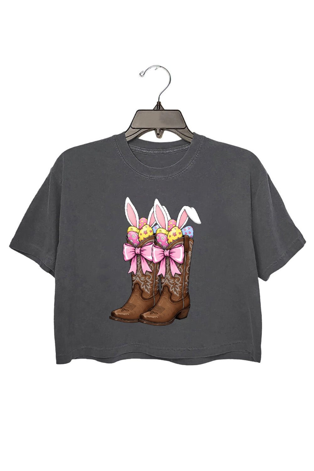 Cowboy Boots Easter Coquette Crop Top For Women