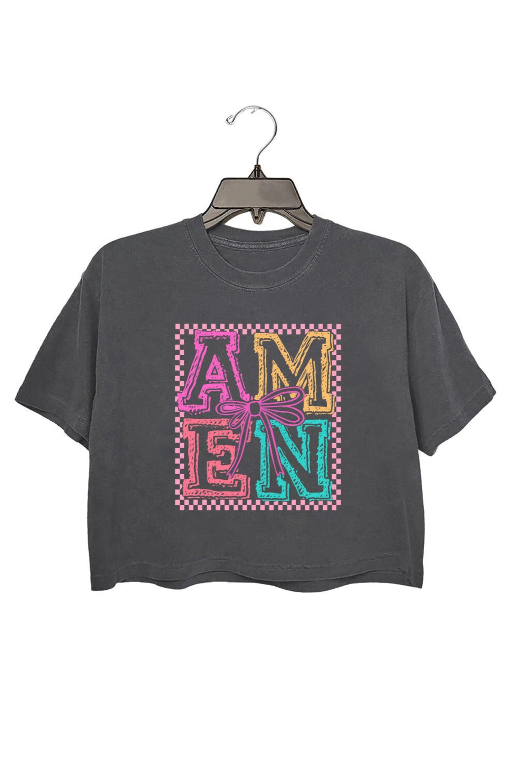 Amen Coquette Bow Easter Crop Top For Women