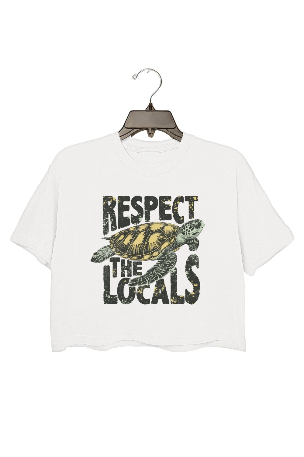 Respect The Locals Sea Turtle Crop Top For Women