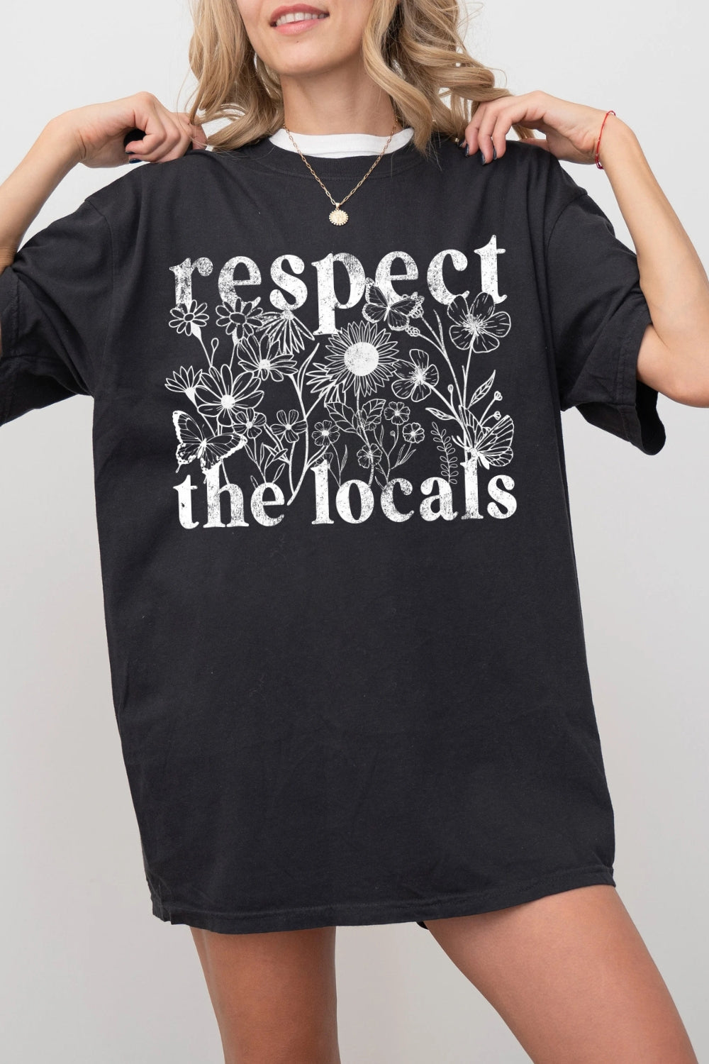 Respect The Locals Flowers Tee For Women