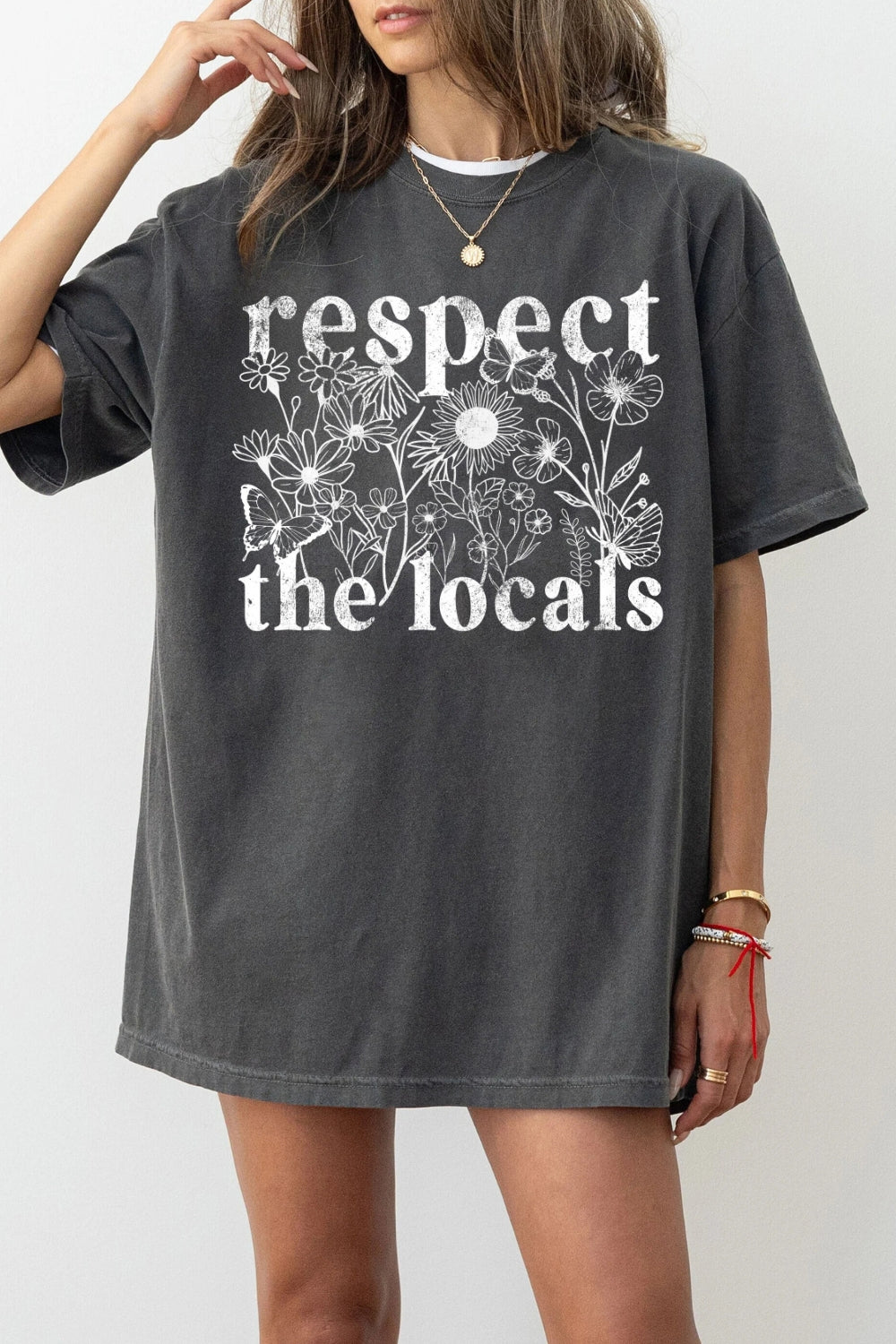 Respect The Locals Flowers Tee For Women