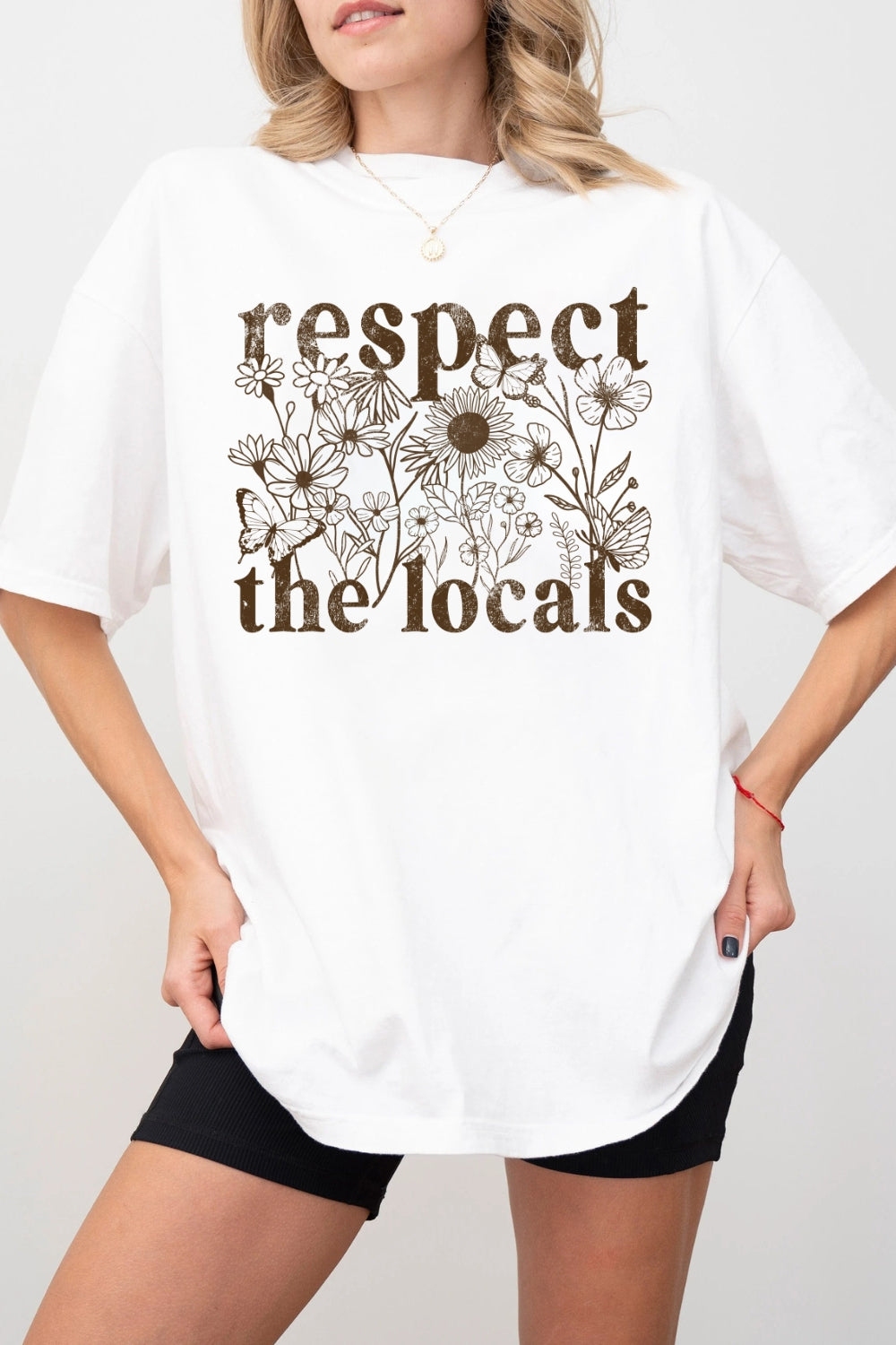 Respect The Locals Flowers Tee For Women