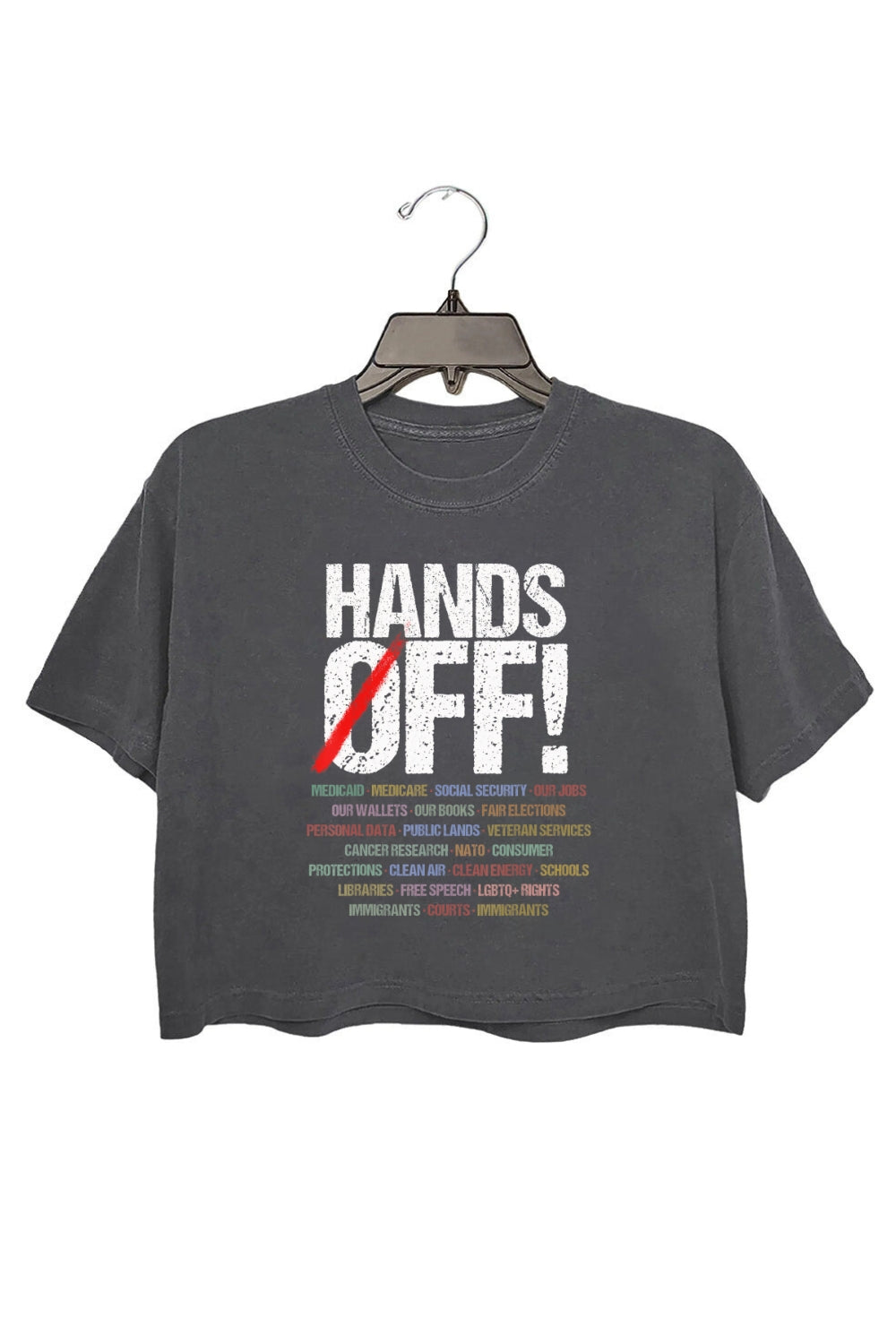Hands Off Protest Crop Top For Women