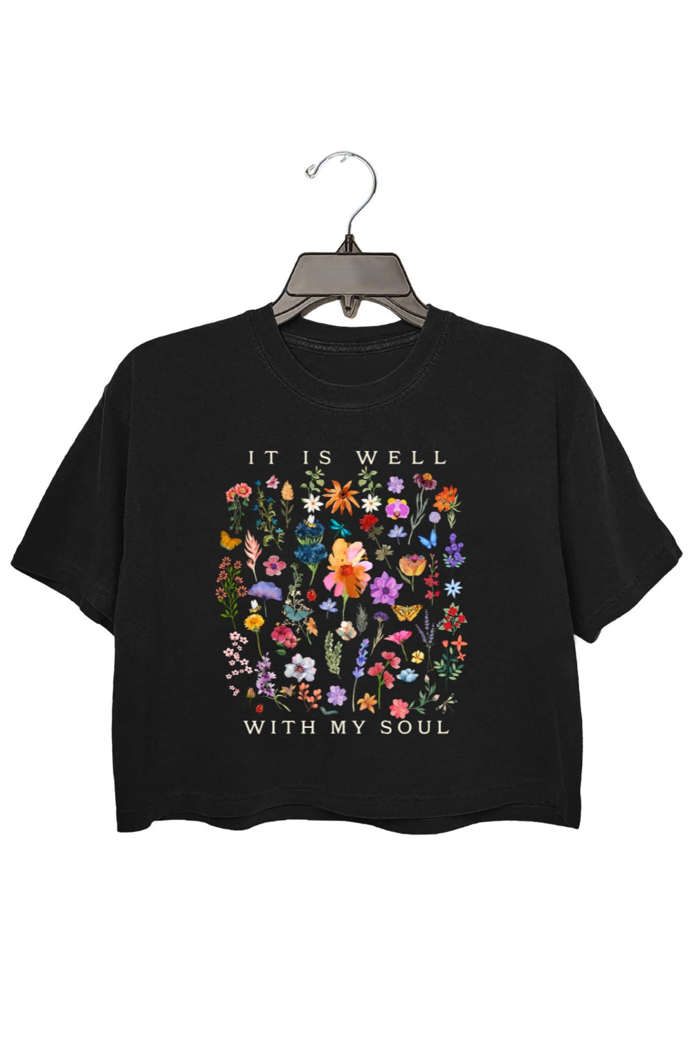 It is Well With My Soul Floral Crop Top For Women