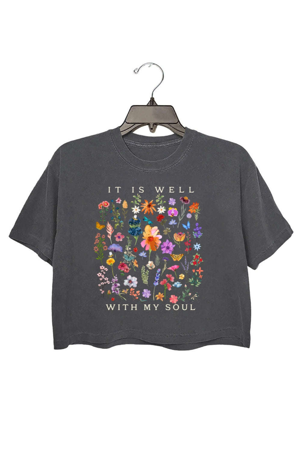 It is Well With My Soul Floral Crop Top For Women