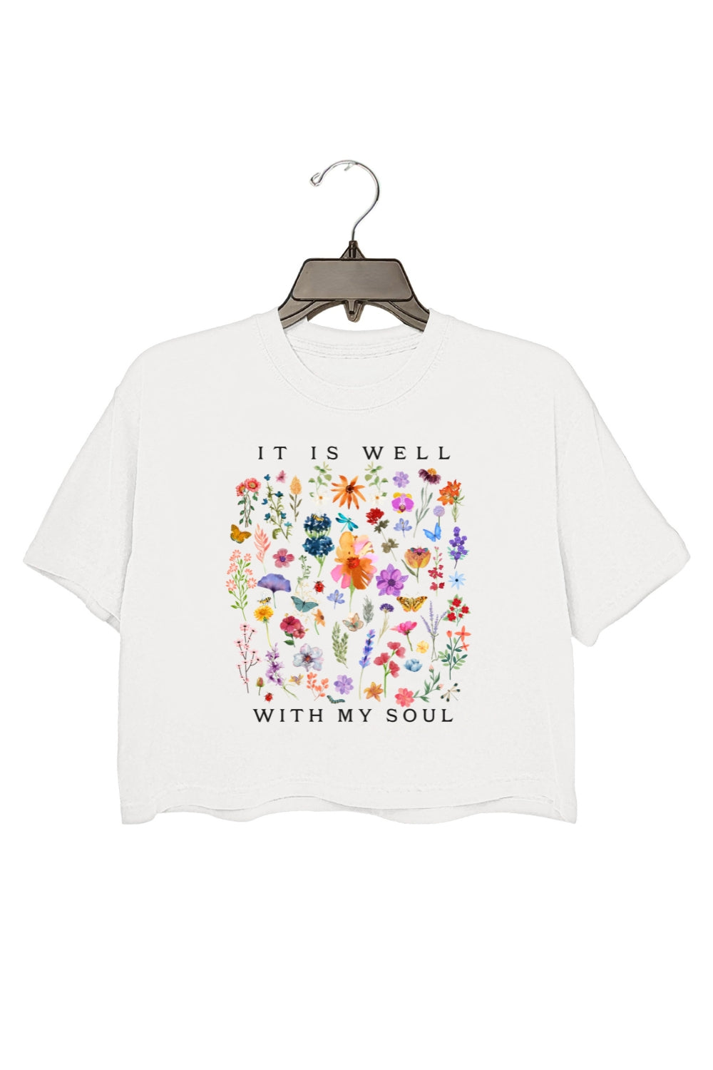 It is Well With My Soul Floral Crop Top For Women