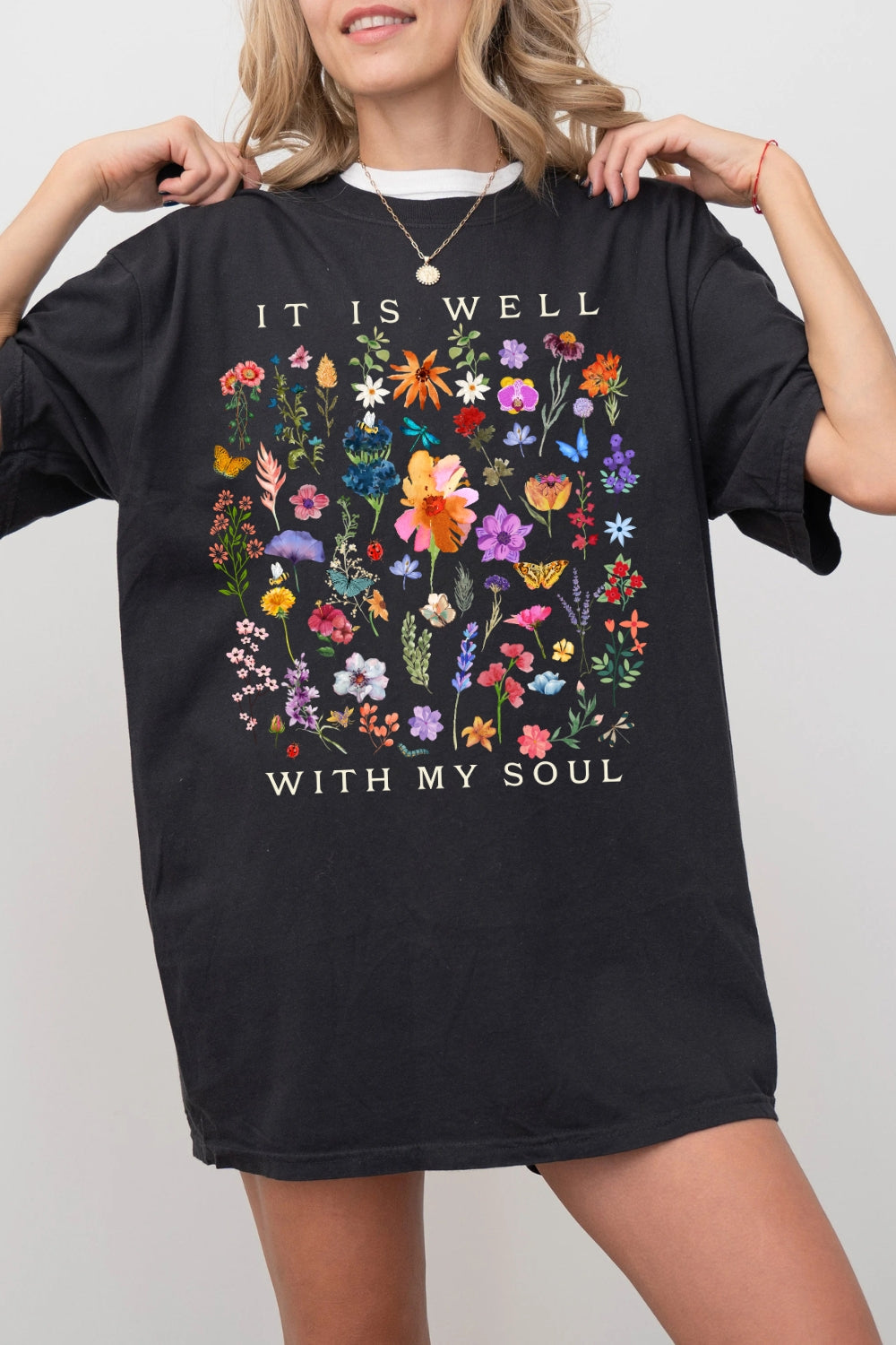 It is Well With My Soul Floral Tee For Women