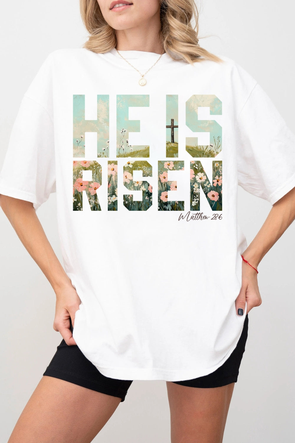 He is Risen Wildflower Easter Tee For Women