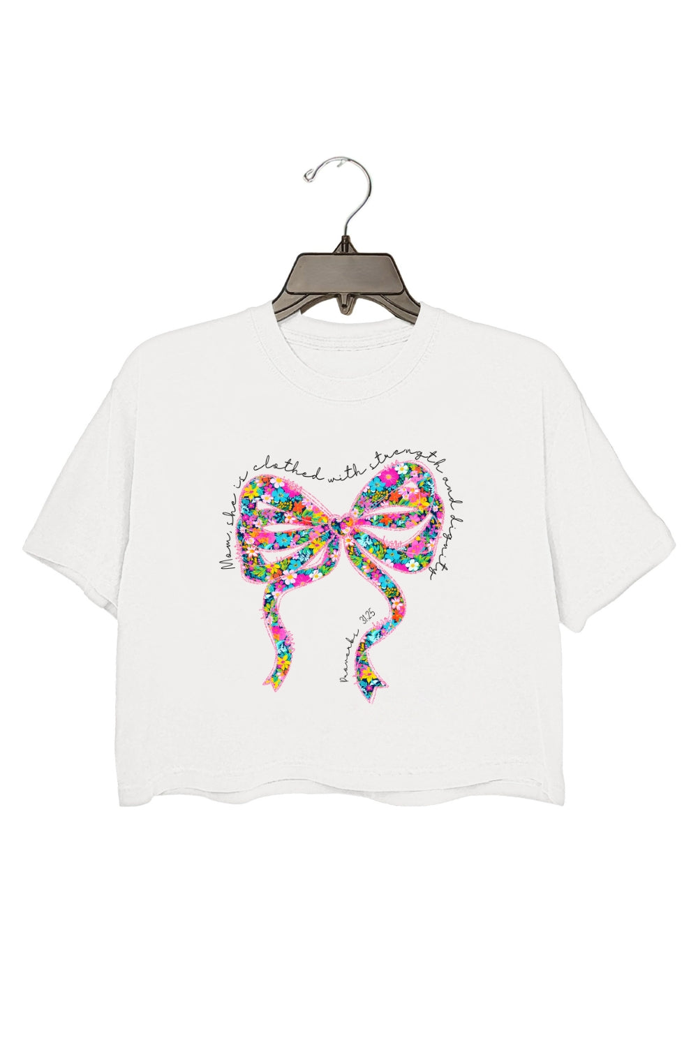 She Is Clothed With Strength & Dignity Crop Top For Women