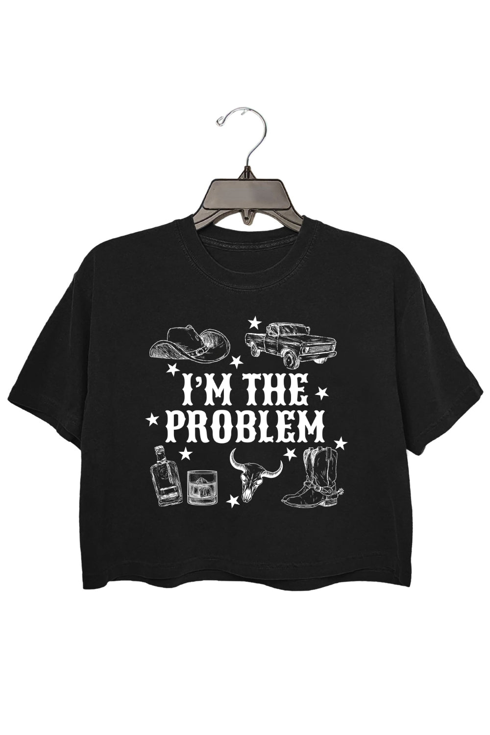 I'm The Problem Western Cowboy Crop Top For Women
