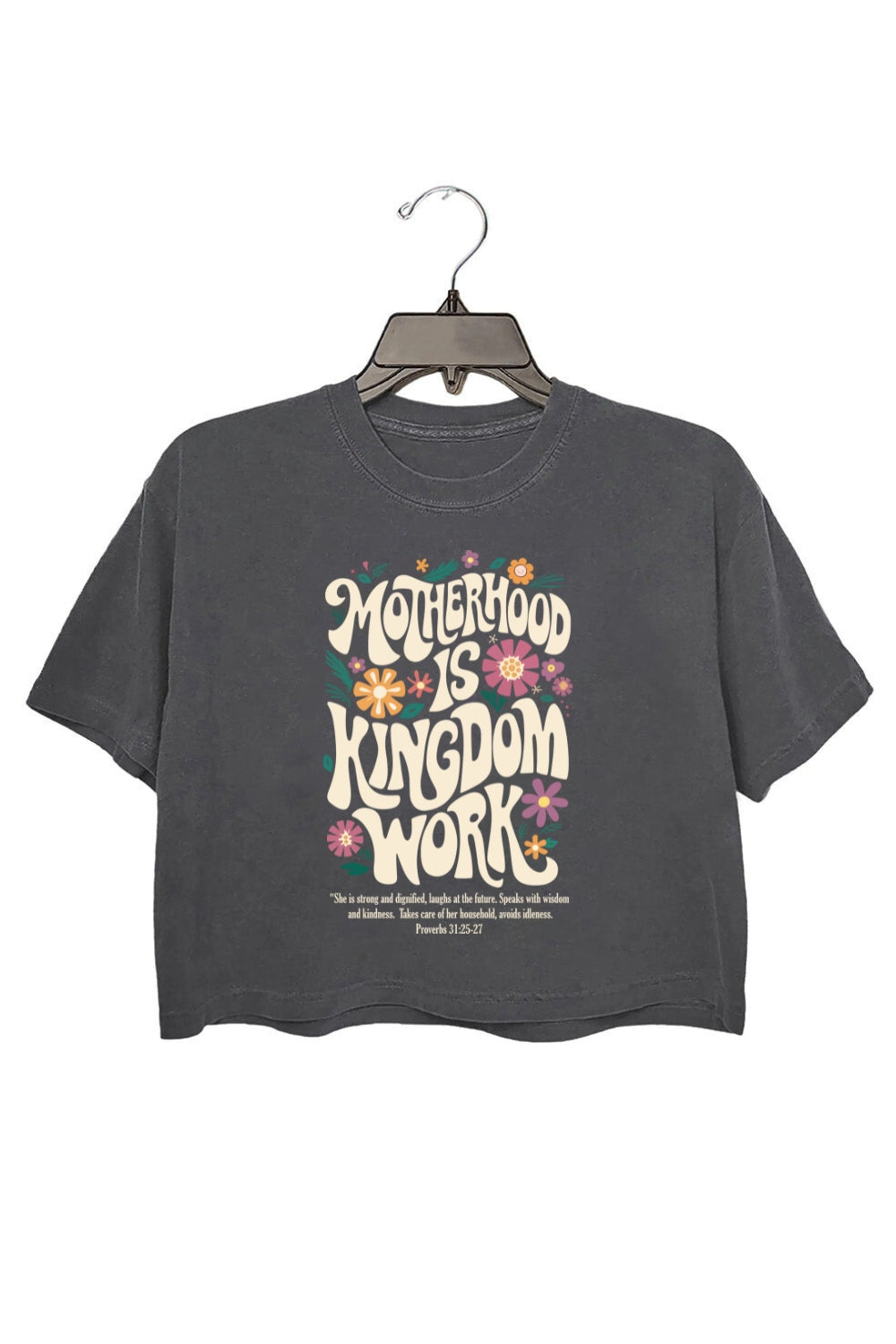 Retro Motherhood Is Kingdom Work Crop Top For Women