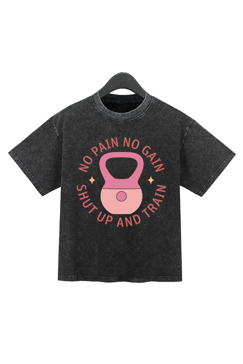 No Pain No Gain Washed Crop Top For Women
