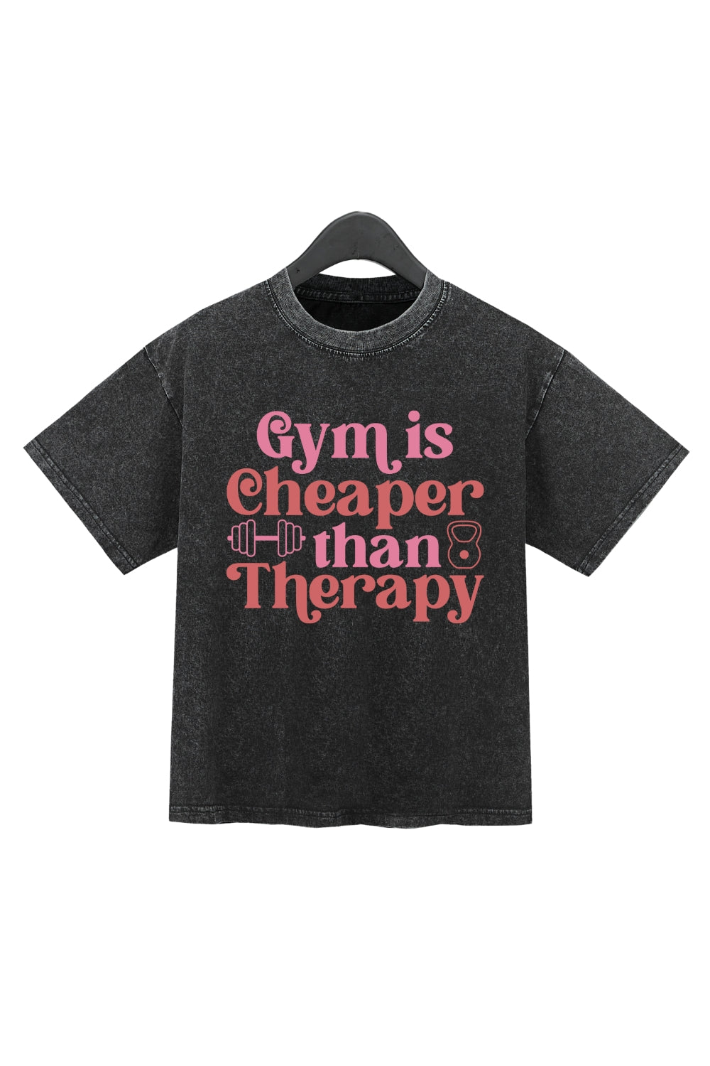 Gym Is Cheaper Than Therapy Washed Crop Top For Women