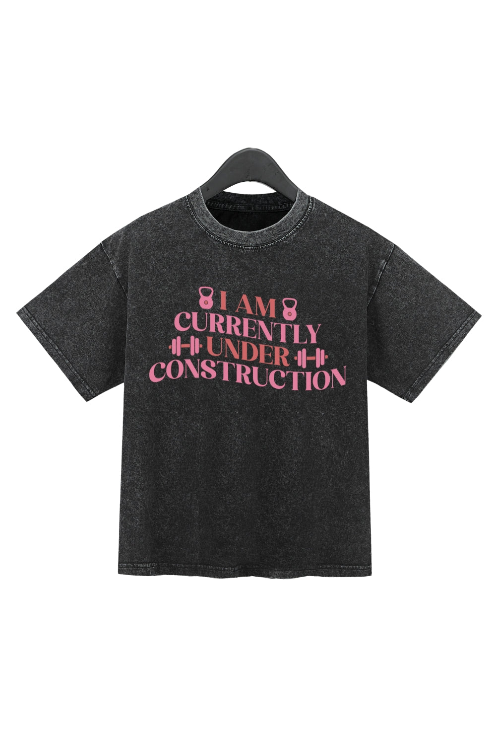 I Am Currently Under Construction Washed Crop Top For Women
