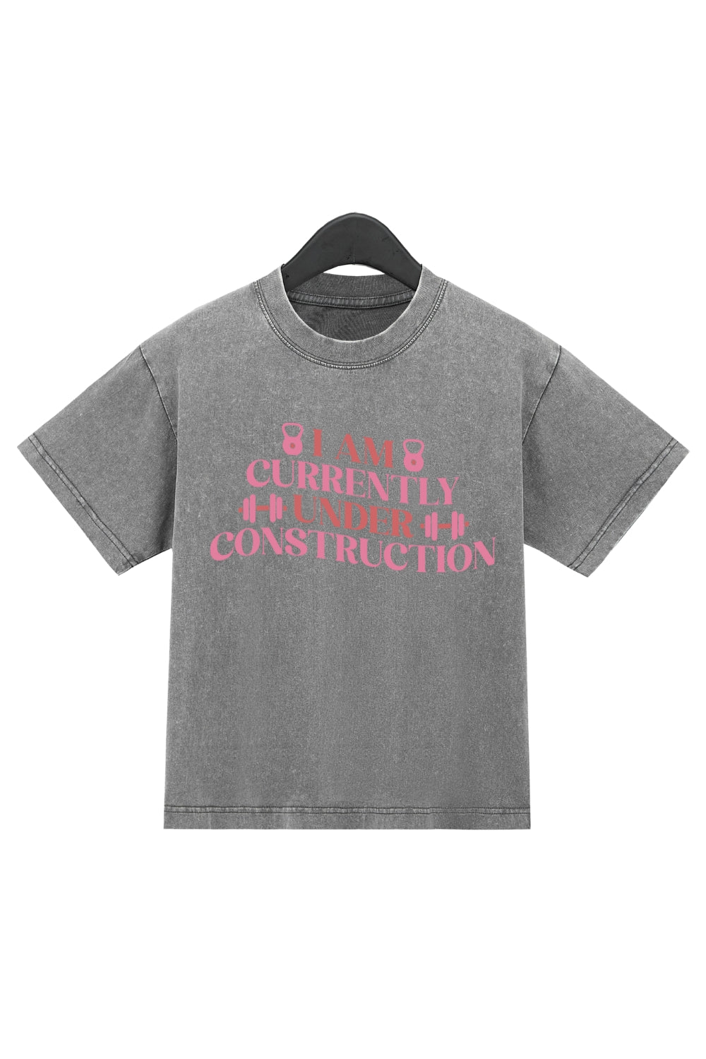 I Am Currently Under Construction Washed Crop Top For Women