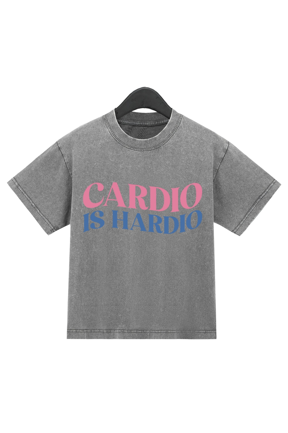 Cardio Is Hardio Washed Crop Top For Women