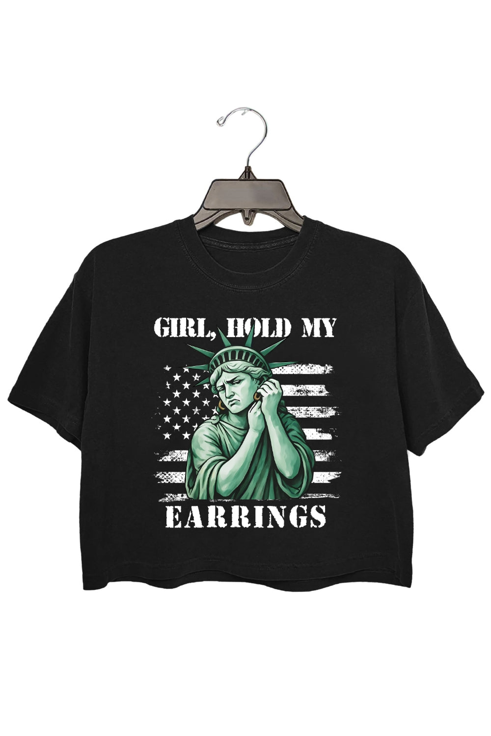Girl Hold My Earrings FDT Crop Top For Women