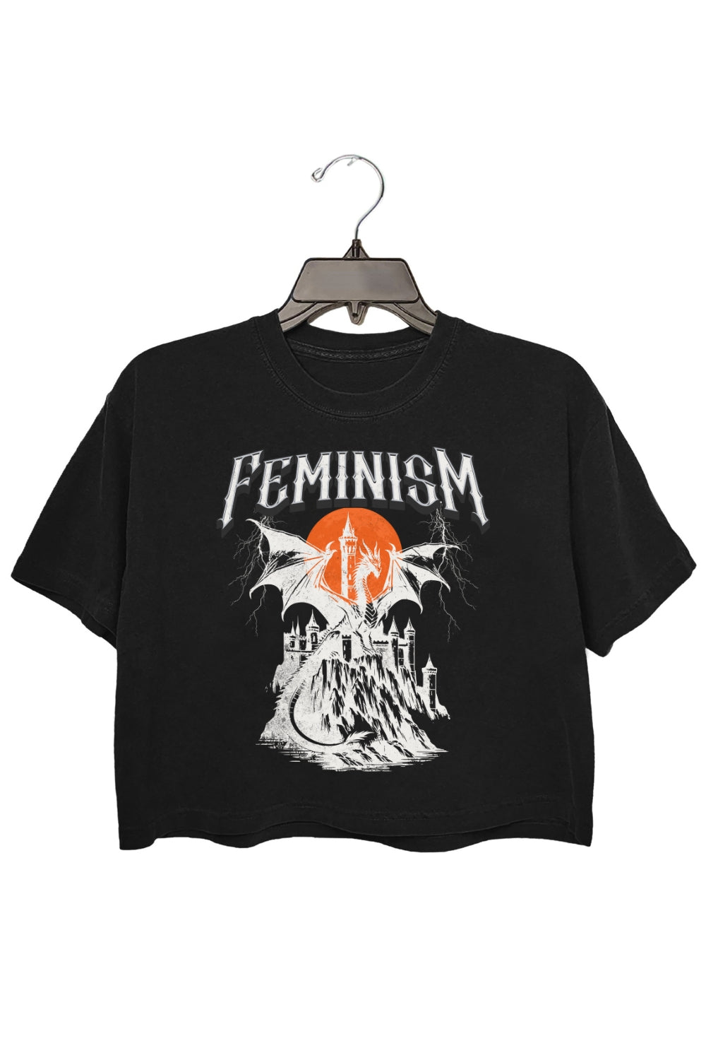 Feminism Dragon Gothic Crop Top For Women