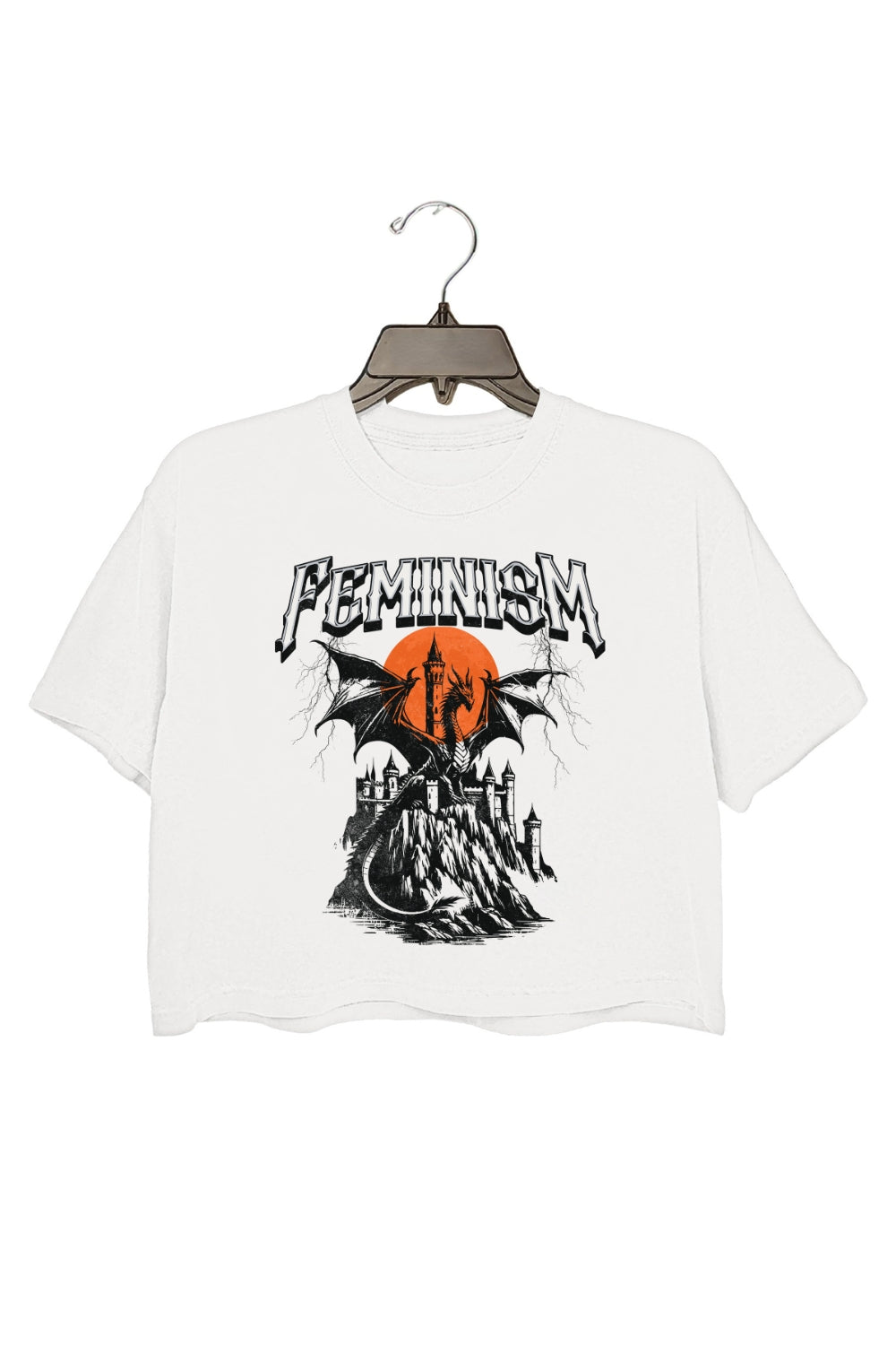 Feminism Dragon Gothic Crop Top For Women