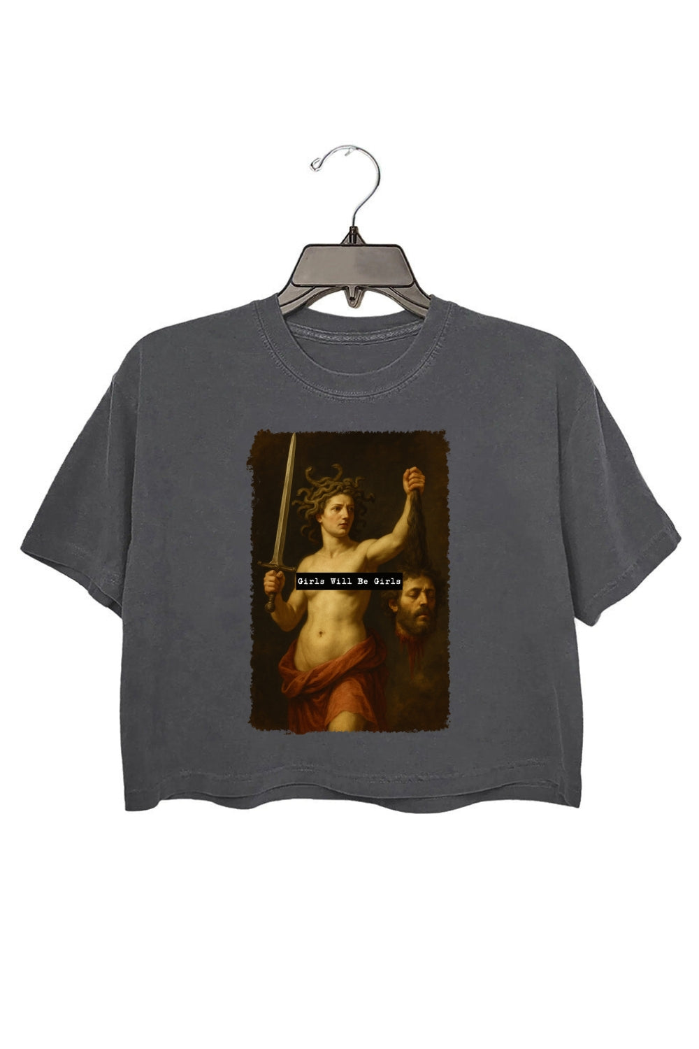 Girls Will Be Girls Medusa With The Head Of Perseus Crop Top For Women