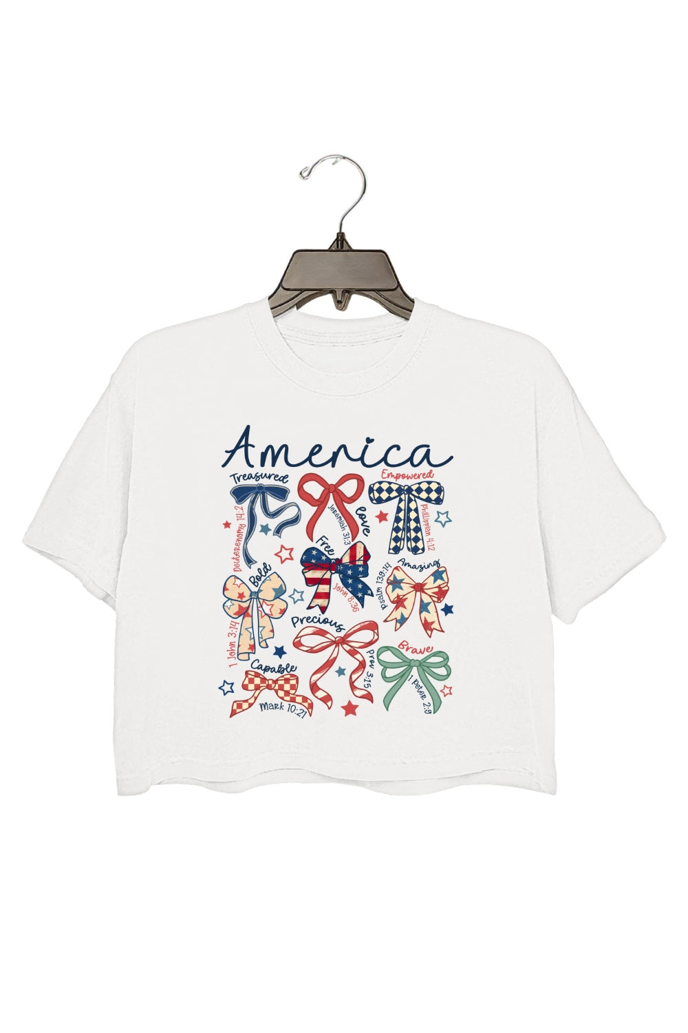 Coquette America Bible Verse Crop Top For Women
